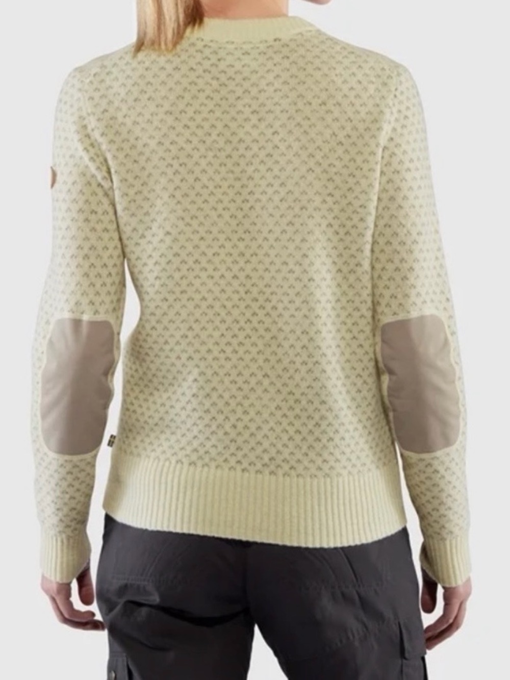 Fjall Raven Ovik Nordic Sweater Medium 100% Wool Cream Gray